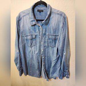Lane Bryant Blue Denim Shirt